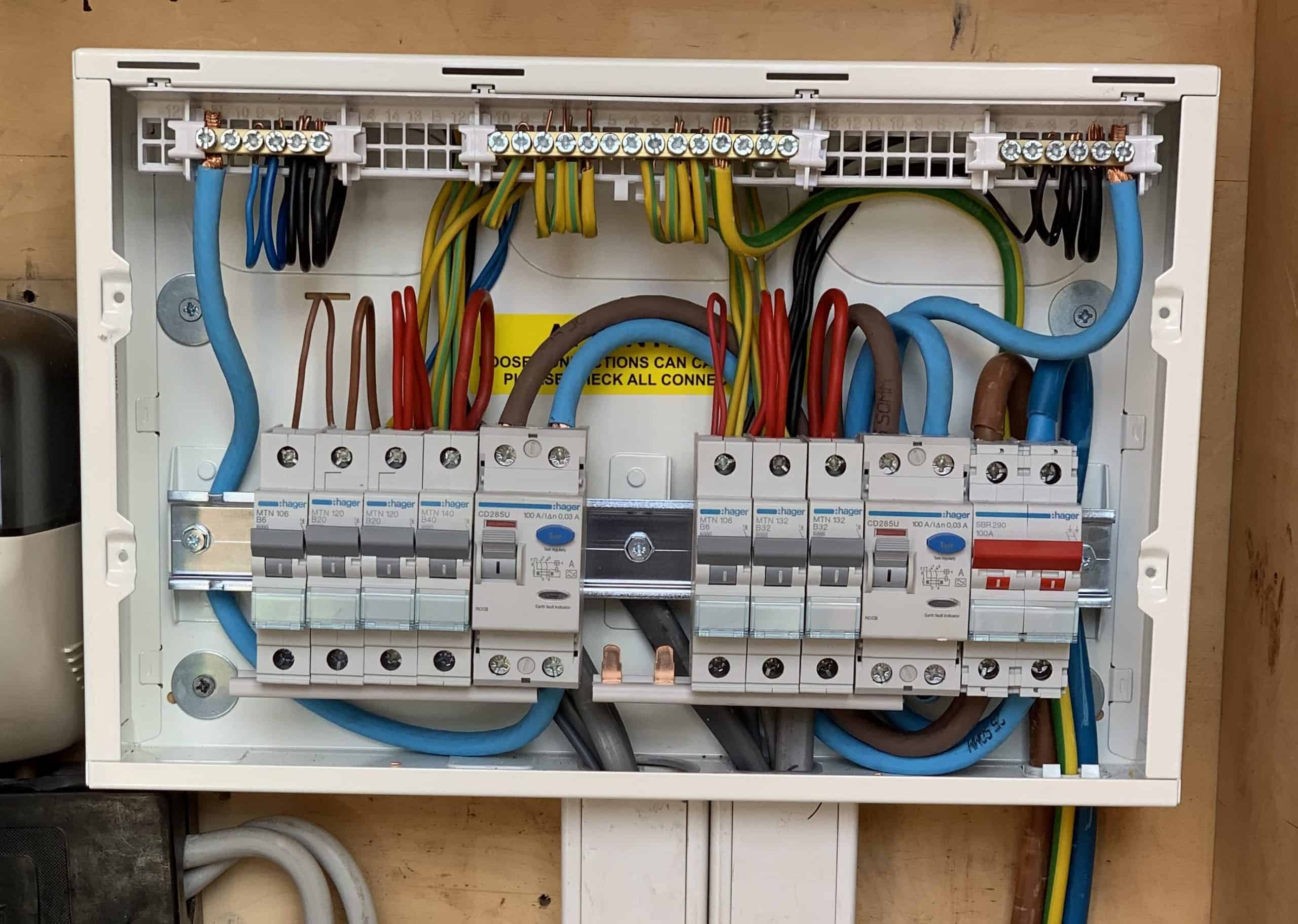 ProElec engineer upgrading a domestic consumer unit and mains board